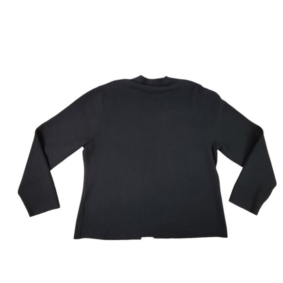 J.CREW Sweater Blazer Black Relaxed Cardigan Size XL Preppy Open Front Neutral - Picture 2 of 4